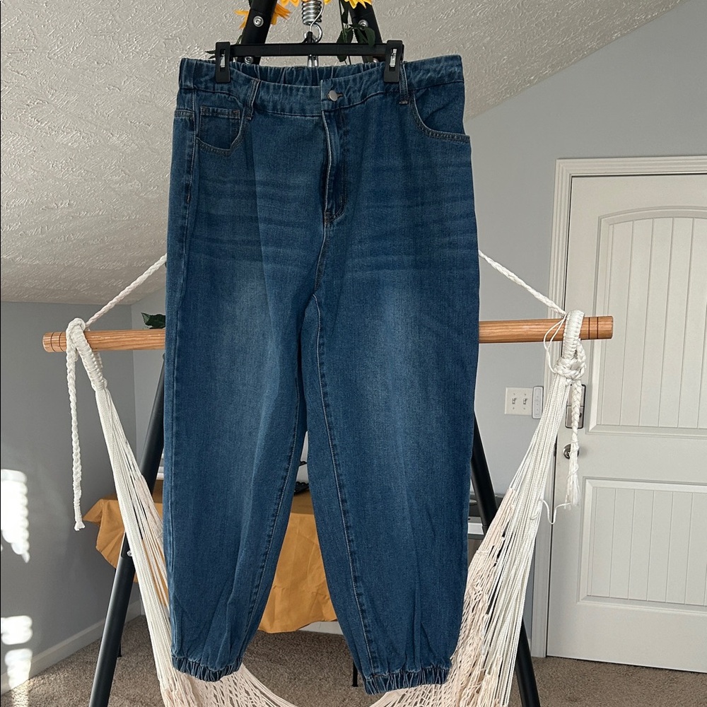 Blue Denim Jogger Jeans
